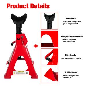 Cales de levage réglables 6 tonnes robustes avec verrouillage pour camions, levages de voitures, garages domestiques, SUV – Support de véhicule sûr - Product Image 3