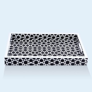 Plateau indien en bois et en résine de haute qualité au design unique Plateaux indiens faits à la main Large gamme de plateaux en résine et plateaux en os - Product Image 2