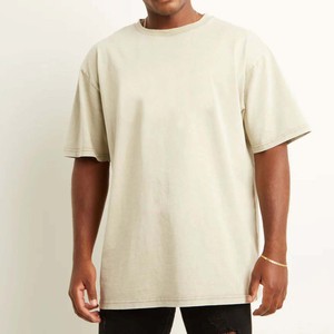 เสื้อยืดผ้าฝ้ายหนาแบบ100% สำหรับผู้ชายเสื้อยืดคอกลมผ้าหนาโอเวอร์ไซส์ออกแบบได้ตามที่ต้องการ - Product Image 4