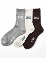 Chaussettes de sport en coton respirantes pour hommes et femmes avec logo personnalisé, chaussettes en tissu éponge rembourrées