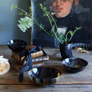 Cuenco para servir ensalada de cuerno de búfalo Natural de alta calidad de lujo para boutiques y tiendas de decoración a precio mayorista de AALIYAN IMPEX - Product Image 1