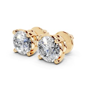 Boucles d'oreilles pour femmes en or jaune platine ou en or blanc et or rose AIER-144 Classic Sparkling Diamond - Product Image 4