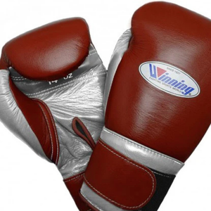 Guantes de Boxeo Profesionales de Cuero Marrón Plateado con Velcro en la Muñeca, Guantes de Entrenamiento y Sparring para Hombres y Mujeres - Product Image 2