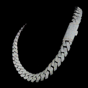 Collar de Plata de Ley 925 Maciza Premium con Moissanita VVS1 de Corte Brillante Estilo Hip Hop, Cadena de Eslabones Cubanos con Acabado en Rodio, Unisex, Pasa Prueba de Autenticidad - Product Image 6