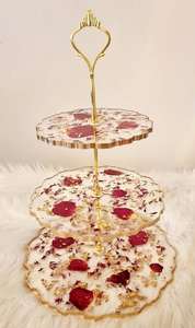 Support à gâteau en résine époxy de luxe pour la décoration de fête d'anniversaire de mariage, supports de présentation de gâteaux en provenance d'Inde - Product Image 5