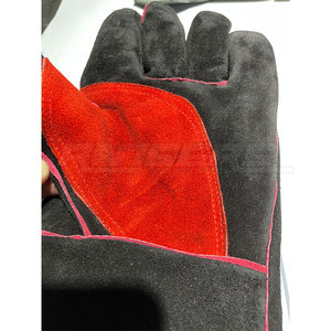 Gants de soudage noirs avec paume rouge Anti Cut Anti Heat Heavy Duty Ignifuge Industrial PPE Supplier Pakistan MIG TIG Work Gloves - Product Image 5