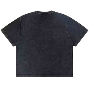 Camiseta de punto personalizada al por mayor, corte regular, unisex, estilo vintage, lisa, con lavado ácido. - Product Image 5