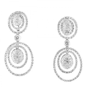 Fine Jewelry Oval And Round Brilliant Cut Diamond Dangle <b>Earring</b> Designer 18K White Gold Luxury Dangle <b>Drop</b> <b>Earring</b> for Women - Product Image 1