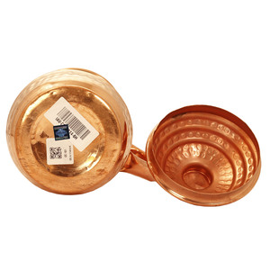 IndianArtVilla Jarra de diseño martillado de cobre puro con tapa-1280 ML para almacenamiento y servicio - Product Image 4