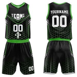 Nouveaux ensembles de basket-ball pour hommes en gros, respirants et à séchage rapide pour l'été, 100 % polyester, personnalisables, qualité supérieure, prix avantageux - Product Image 1