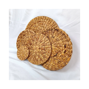 Cheap Price Natural Eco Friendly <b>Placemat</b> Handmade Natural Woven Water Hyacinth <b>Seagrass</b> Straw Round <b>Placemat</b> - Product Image 3