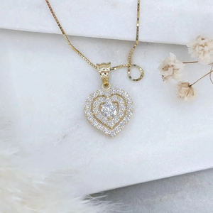 Nouveauté Collier pendentif en diamant moissanite certifié GRA VVS avec cœur en or 14 carats Bijoux fins à la mode à prix de gros - Product Image 1