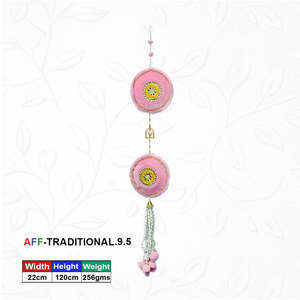 Tapisserie ronde en tissu à motif floral double mandala traditionnel pour la décoration de la maison - Product Image 1