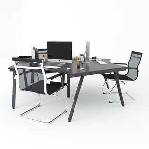 AConcept HBAC025 Conjunto de Escritorio Minimalista Moderno de 3 Piezas 240x208cm Patas de Acero y Melamina Requiere Ensamblaje para Muebles de Oficina - Product Image 3