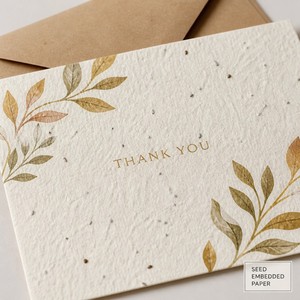Carte de remerciement en <span class=keywords><strong>papier</strong></span> semable avec logo personnalisé, idéale pour les cadeaux e-commerce, vente en gros et approvisionnement en vrac - Product Image 3