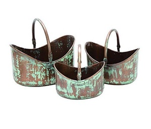 Caddy de hierro de nuevo diseño, acabado crudo, forma única, almacenamiento de Metal de estaño para jardinería, olla de cocina, vajilla - Product Image 1