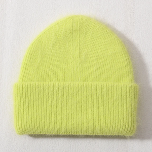 Fabriqué en usine 2024 laine d'hiver tricoté Mohair Beanie cap label privé Top qualité personnalisé broderie Logo Mohair Beanie - Product Image 2