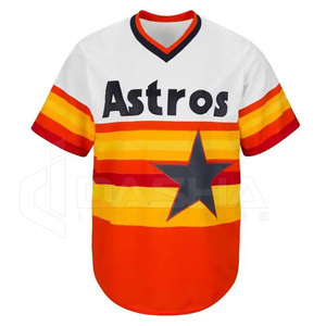 เสื้อกีฬาเบสบอลคอวีคอวีผ้าโพลีเอสเตอร์พิมพ์ซับลิเมชัน - Product Image 6