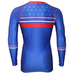 Nouveau Rash Guard Hommes Sublimation Imprimé Spandex Gym Surf Plongée Compression Chemises En Gros avec 100 Bonne Qualité et Design - Product Image 4