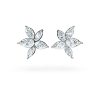 Boucles d'oreilles clous en diamant naturel taille poire 1,34 CT