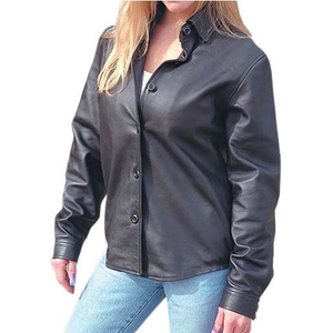 Womens Genuine Leather <b>Jacket</b> 100% <b>Sheep</b> <b>Skin</b> Leather with Shiny Zipper Stylish Biker <b>Jacket</b> - Product Image 1