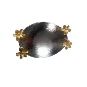 Plateau de service élégant avec poignée en jute, aluminium vintage nickelé, impression de logo personnalisé, plateaux de service de bar fantaisie - Product Image 5