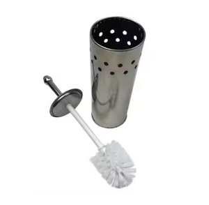Porte-brosse de nettoyage de toilette en acier inoxydable pour salle de bain, poignée remplaçable, outil de nettoyage de commode en métal - Product Image 1