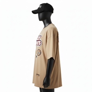 T-shirt oversize pour femme en coton jersey simple de qualité supérieure, ton neutre, streetwear, logo personnalisé, t-shirt oversize en coton pour femme - Product Image 3