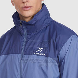 Chaqueta de entrenamiento con capucha para hombre, con cremallera completa en la parte delantera, duradera, con costuras en los hombros, antibacteriana, de secado rápido, transpirable, de poliéster/nailon - Product Image 3