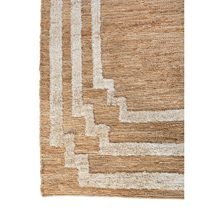 Alfombras de Yute y Cáñamo Anudadas a Mano con Patrón Geométrico Beige y Marrón de Nomadic Threads para Uso Doméstico-Pkjt-123 - Product Image 4