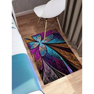 Alfombra moderna, hermosas alfombras con estampado de flores o mariposas, alfombra impresa, alfombra de terciopelo - Product Image 5