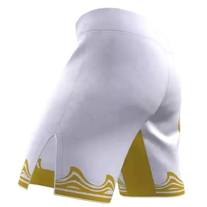 Shorts de boxe MMA Muay Thai pour hommes personnalisables de qualité supérieure, en spandex/polyester, respirants, légers, à séchage rapide, coupe ajustée - Product Image 4