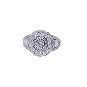 14K Gold Rhodium Plated Luxurious Multi-Layered Cluster Natural Diamond Ring for Women Brilliant Sparkle Statement Ring - Product Image 1
