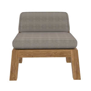 Sofá de jardín de madera maciza de un asiento Sheila con acabado natural y Chusion para uso en interiores y exteriores - Product Image 2