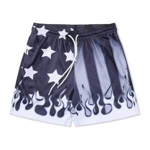 Short de basket-ball en maille personnalisé pour hommes 100% polyester Short de sport de gymnastique à séchage rapide avec toile à motif solide taille moyenne - Product Image 5