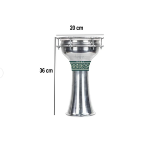 Darbuka Turca Midex DBK-03, Tamaño 3, de Aluminio, Doble Capa, Parches de Papel Encerado, Hecha a Mano, Sonido Variado, Portátil - Product Image 1
