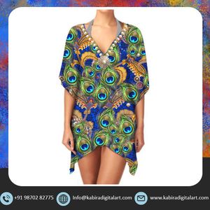 Venta caliente elegante mujer gasa étnica elegante estampado Kimono cuello en V ligero manga larga ropa Casual capas cubrir - Product Image 2