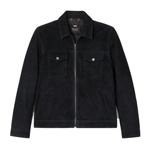 Chaqueta de cuero marrón de último diseño, chaqueta de cuero genuino de ante con cremallera frontal para hombre, chaquetas de invierno - Product Image 1