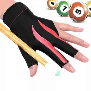 Guantes de billar transpirables de bajo precio con 3 dedos, guantes de billar para piscina, Material de Spandex de alta calidad, colores, guantes de billar OEM - Product Image 1
