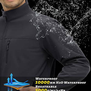 Vêtements de travail d'hiver personnalisés pour hommes Veste softshell coupe-vent imperméable Doublure en polaire Col montant Fermeture éclair Logo à l'avant - Product Image 3