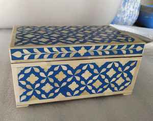 Boîte d'incrustation d'os en nacre faite à la main stockage de bijoux décoratifs en tissu de haute qualité la meilleure boîte d'incrustation d'os fantaisie - Product Image 4