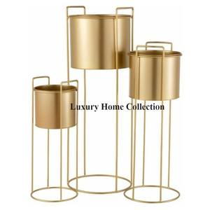 Maceta decorativa de Color negro de lujo y marco hecho de alambre de hierro de Color dorado y diseño de soporte aspecto elegante en precio al por mayor - Product Image 2