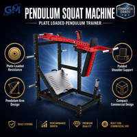 Machine à Squat Pendulaire à Charge Libre Robuste avec Coussinets d'Épaule et Plaque de Repose-Pieds pour Entraînement de Force en Salle de Sport Commerciale