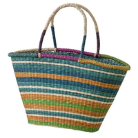 Design tendance ! ! Sacs de shopping en paille naturelle colorée, sacs à main vintage d'été pour la plage, fabriqués au Vietnam par le fabricant