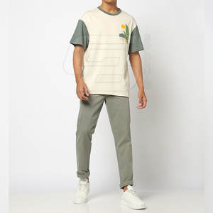 เสื้อยืดผ้าฝ้ายแฟชั่นสำหรับผู้ชาย220ชิ้นเสื้อใส่บนถนน GSM เสื้อคอกลมไซส์ใหญ่พิเศษพิมพ์ลายโดยตรง - Product Image 4