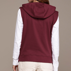 Sudadera con capucha de entrenamiento físico ajustada sin mangas para mujer, ropa deportiva larga ligera para correr - Product Image 5