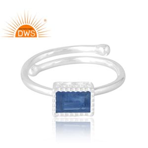แหวนพลอยไคยาไนต์ธรรมชาติทำจากเงินสเตอริง925เครื่องประดับออกแบบได้เองของขวัญสำหรับผู้หญิงสำหรับเธอ - Product Image 3