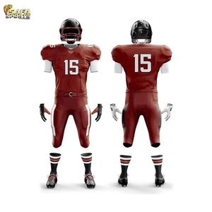 Encuentra uniformes de fútbol americano similares al por mayor, económicos, de algodón/poliéster, con diseño de color personalizado, transpirables, conjuntos impresos personalizados - Product Image 3