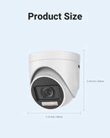 Caméra de sécurité analogique ANNKE 2MP à double éclairage intérieur/extérieur avec audio TVI HD, caméra CCTV 1080p avec protection IP67 contre les intempéries