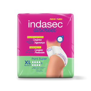 INDASEC DISCREET PANT SUPER TXL B10, Pañales Desechables para Adultos con Control de Incontinencia, Multifuncionales, Ropa Interior para Hombres - Product Image 1